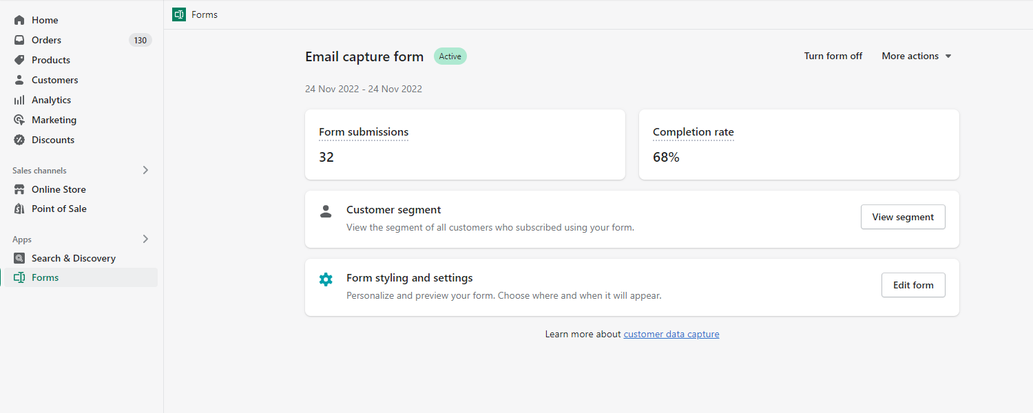Shopify Forms App NewsletterPopup mit Gutschein